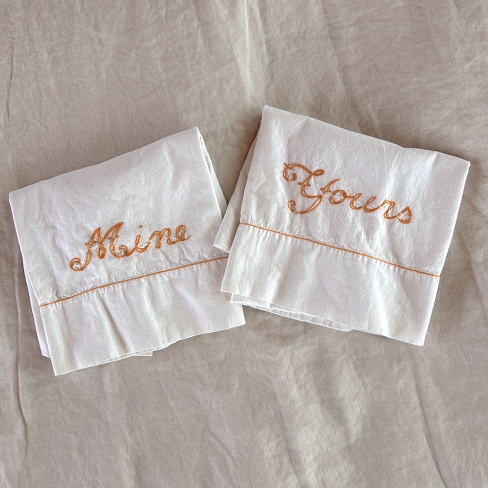 Antique Embroidered Pillow Shams